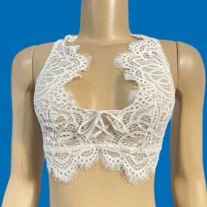 Victoria’s Secret Dream Angels scalloped lace bralette bra coconut white